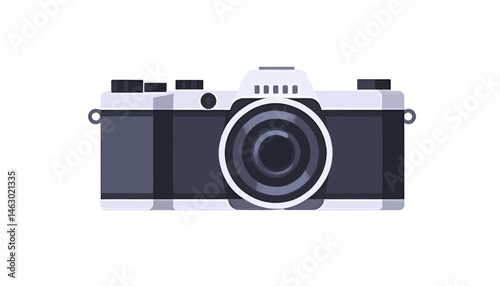 Vintage Camera_Photography Equipment_Retro Style_Digital Art Illustration_Capture Memories_Iconic Design_White Background_Photography Enthusiast_Artistic Expression_Creative Tool