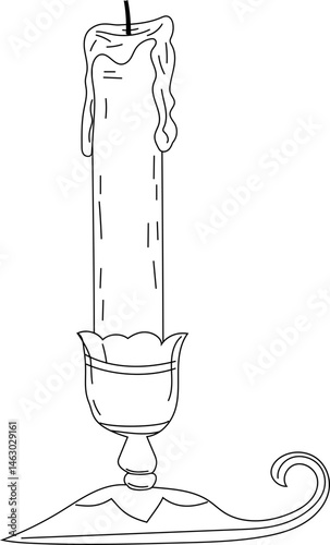 Short wax candle in line style for cozy and calming settings