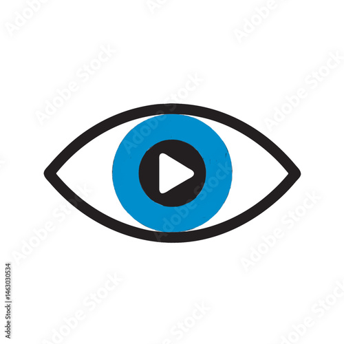 Visual Media Play Button Eye Icon Digital Video Watch