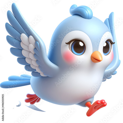 Cute 3d pigeon isolated on white background