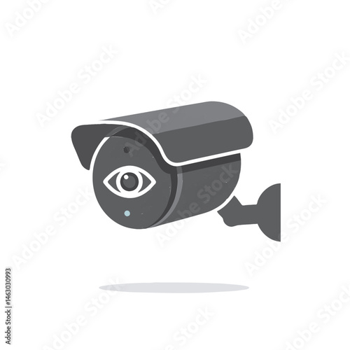 A grayscale icon depicts a security camera, symbolizing surveillance, monitoring, and safety