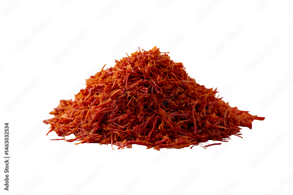 Naklejka premium some saffron, a bunch, ingredients, Chinese herbs, spices, isolated