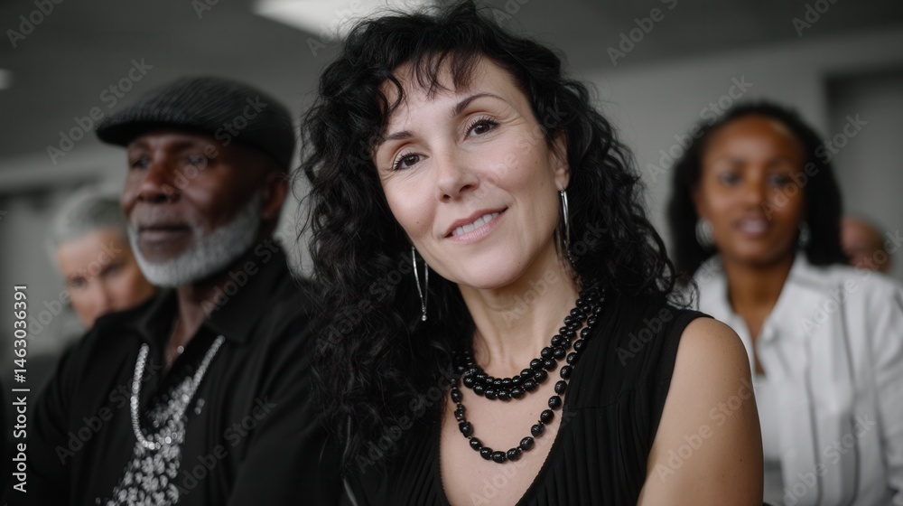 Obraz premium Diverse group of mature people attending a professional event or conference, smiling and engaging
