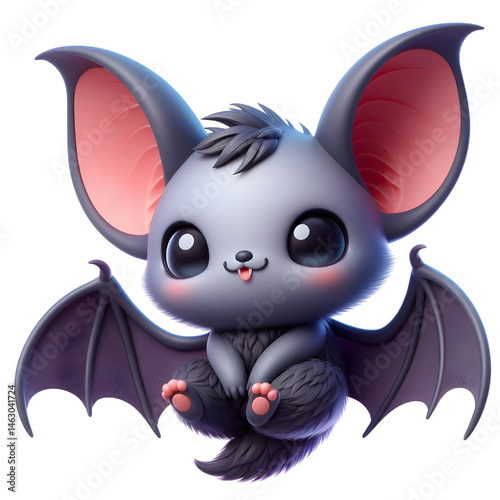 Cute 3d bat isolated on white background