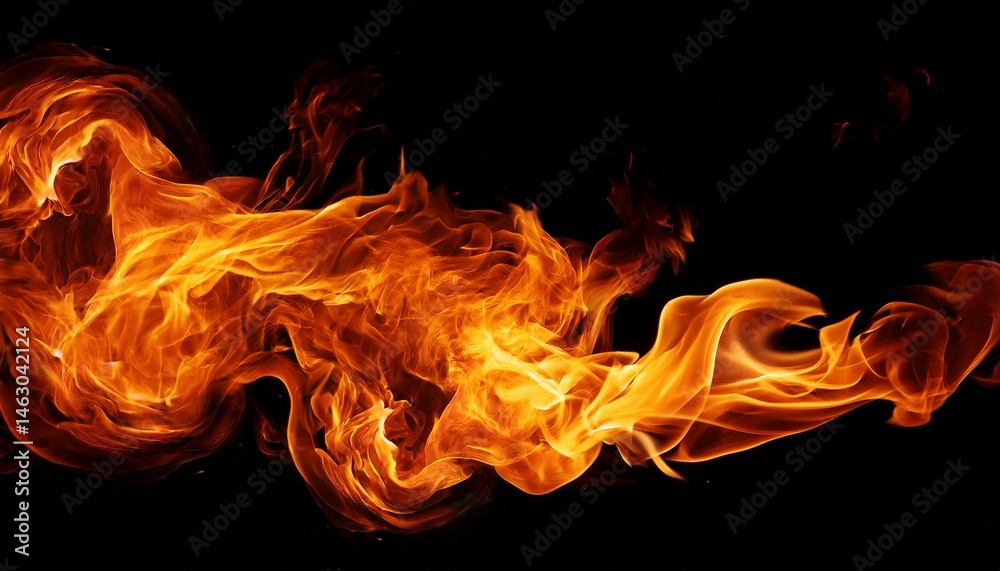 Fototapeta premium fire flame isolated on black backgound
