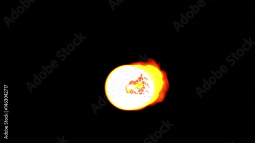 AE Fireball with smoke on alpha background