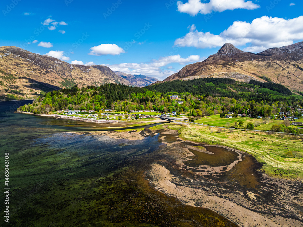 Loch Leven from a drone, Glencoe, Highland, Scotland