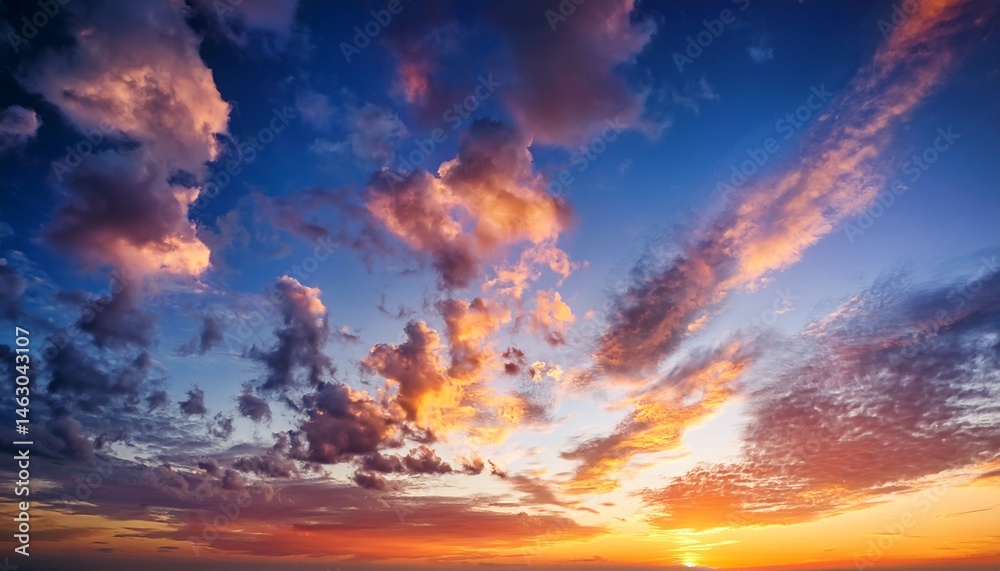 Naklejka premium dramatic sunset evening sky backdrop