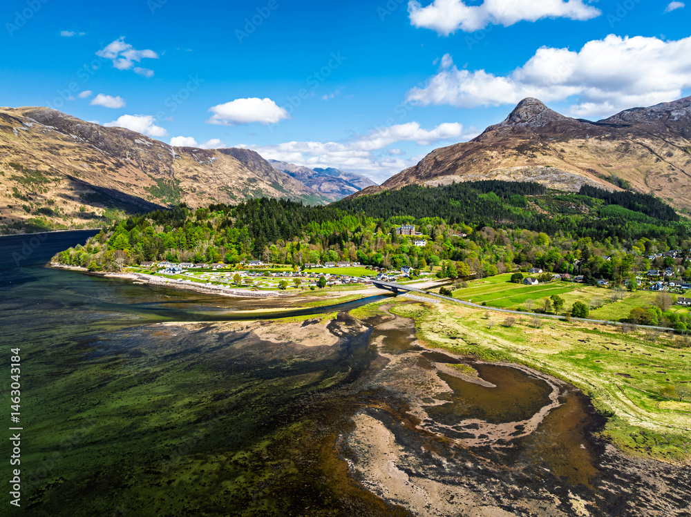 Loch Leven from a drone, Glencoe, Highland, Scotland