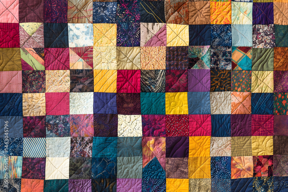 Intricate Fabric Pathways: A Celebration of Colors and Shapes in Quilted Harmony Intricate Fabric Pathways: A Celebration of Colors and Shapes in Quilted Harmony