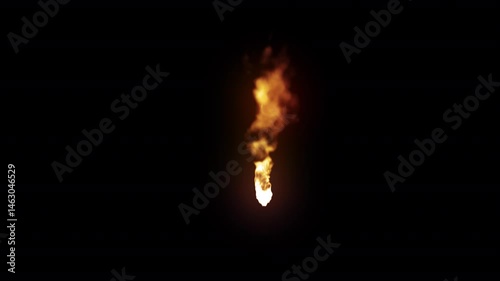 AE Fireball with smoke on alpha background