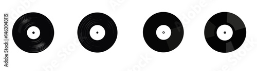A set of vinyl icons with an outlined liner and flat black coloring is available