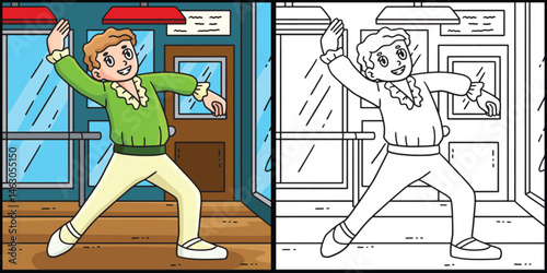 Ballet Danseur making an Entree Step Illustration 