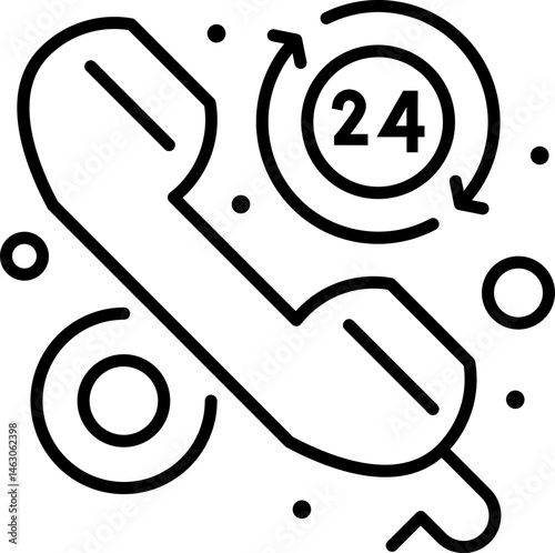 24 hours illustration on a white background     
