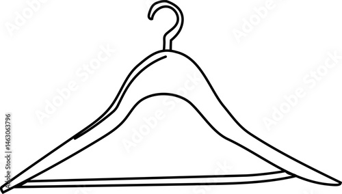 Garment hanger line art for organizing or displaying clothes