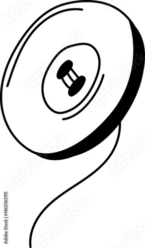 Sewing bobbin sketch used in sewing machines for thread tension