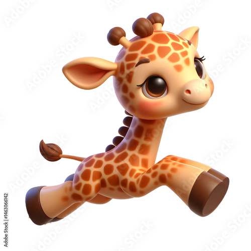 Cute 3d giraffe isolated on white background
