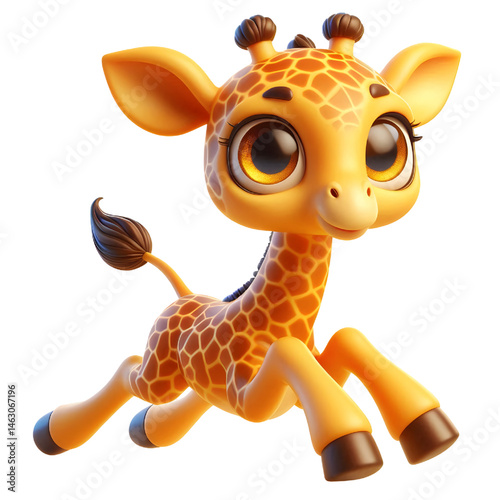 Cute 3d giraffe isolated on white background