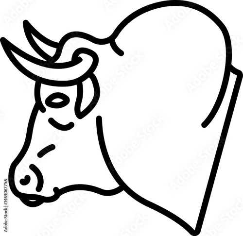 bull illustration on a white background    