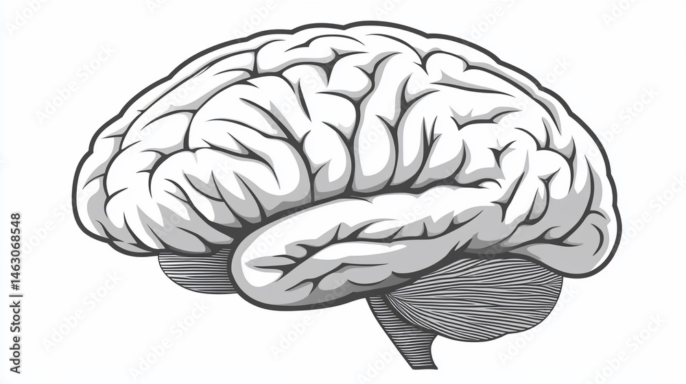 Fototapeta premium Detailed illustration of a human brain (