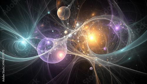 visualization of fractal realms; microcosmic pattern; a magnified view where individual particles form a lively speckled canvas