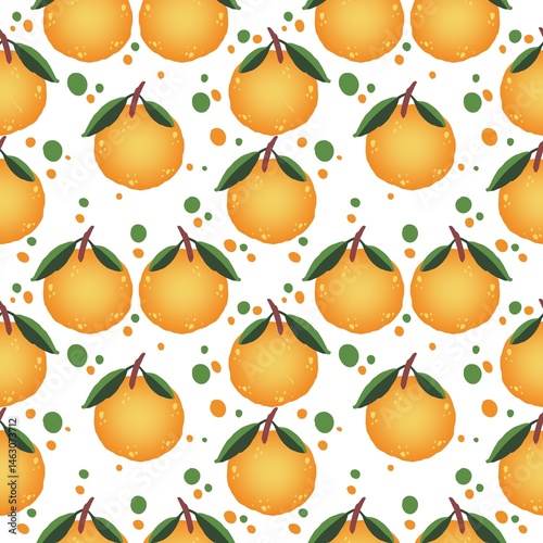 Tangerine seamless pattern design