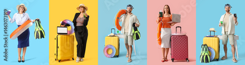 Set of business people read...