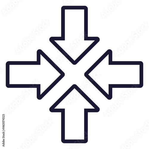 Four arrows line icon isolated on white background.