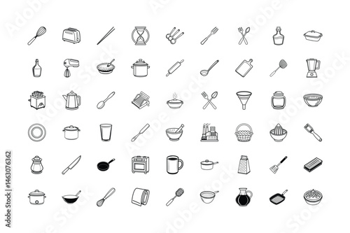 Kitchen item set vector art illustration