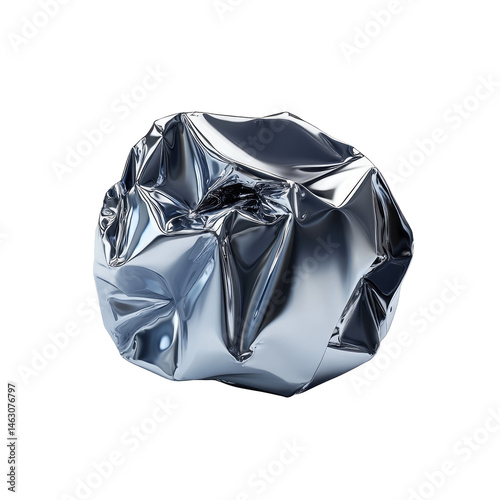 Crumpled metallic sphere.  A highly reflective, crumpled ball of metal