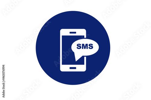 vector image of a mobile phone receiving an SMS