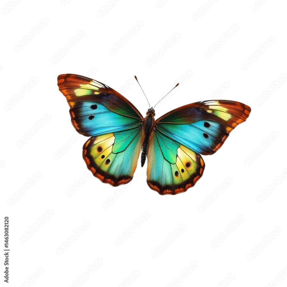 Obraz premium Butterfly with Open Wings on Transparent Background