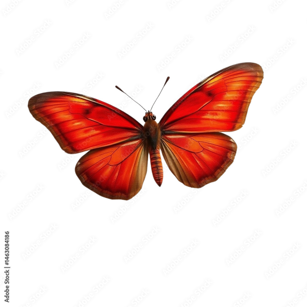 Fototapeta premium Butterfly with Open Wings on Transparent Background