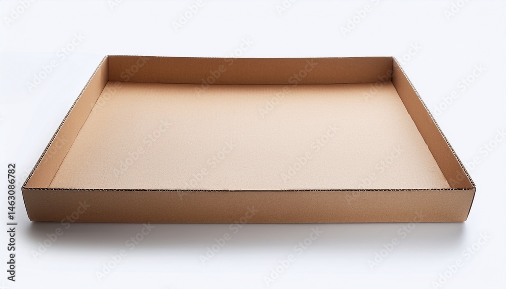 Fototapeta premium flattened cardboard box isolated white background