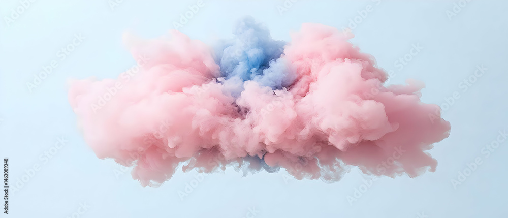 Fototapeta premium Pink And Blue Cotton Candy Cloud On Light Background