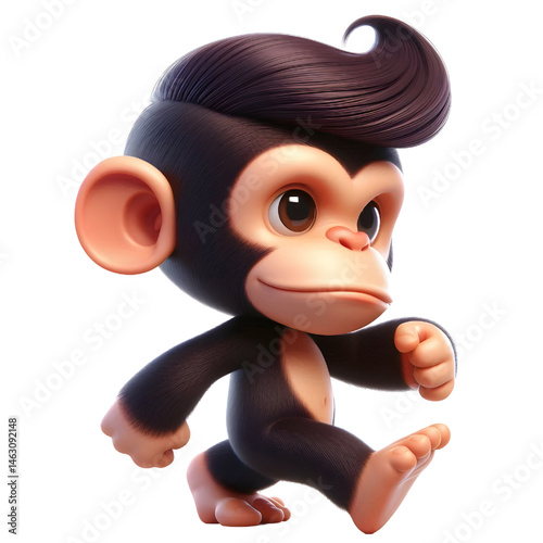 Cute 3d chimpanzee isolated on white background