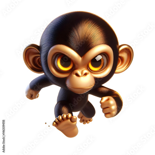 Cute 3d chimpanzee isolated on white background