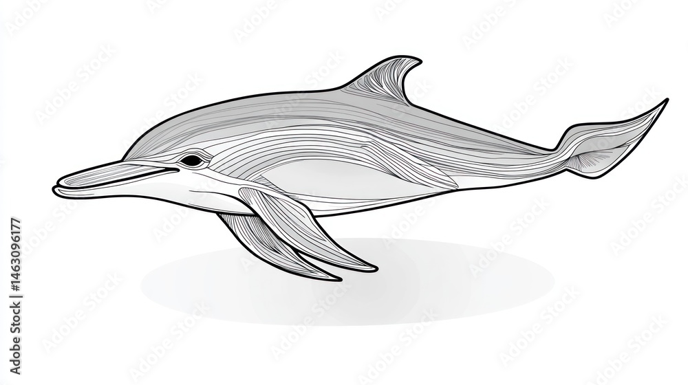 Obraz premium Gray dolphin illustration