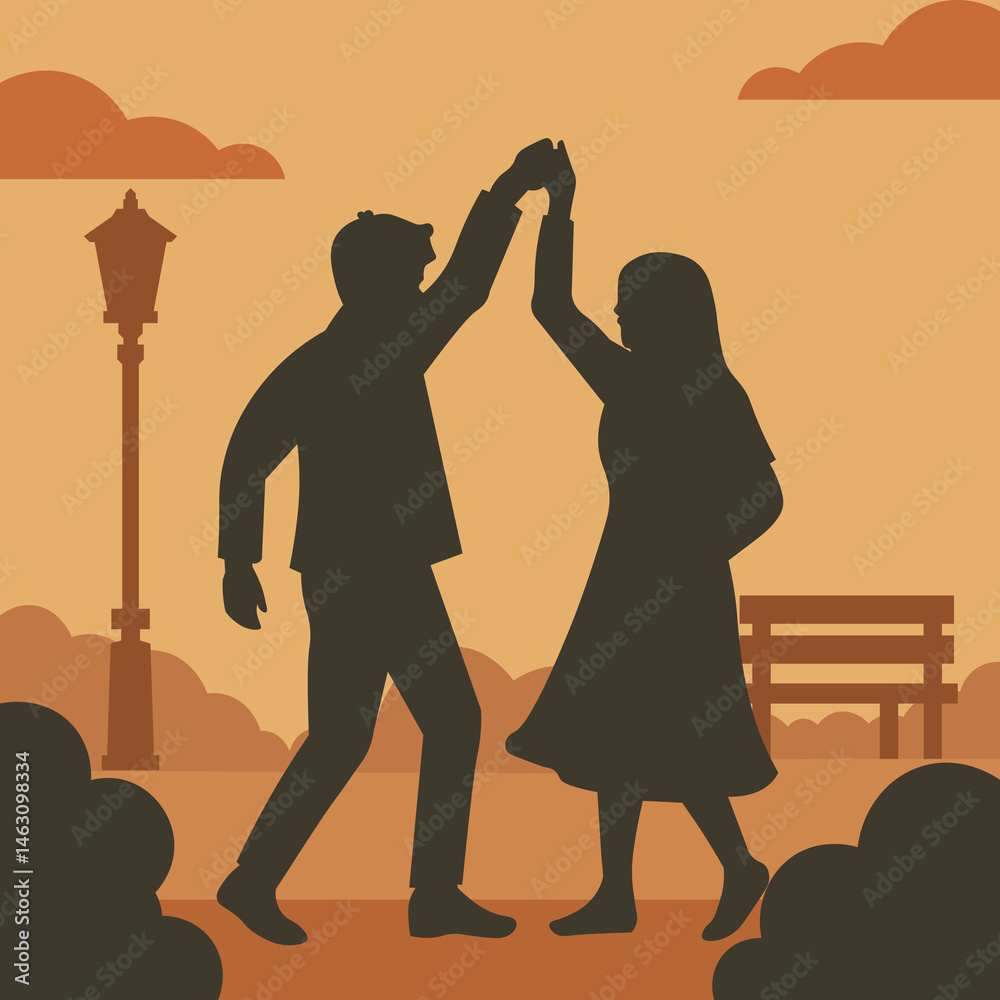 couple dance in the beautiful room