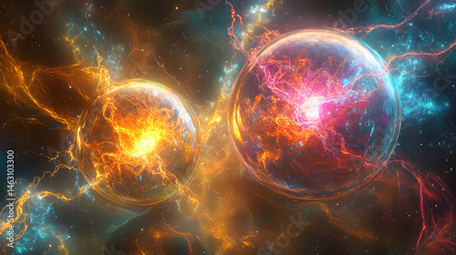 Dance of Entangled Particles: Visualizing Quantum Connectivity in the Cosmic Expanse