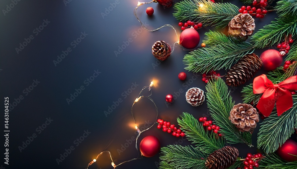 christmas background with fir branches decor on bohek background christmas background with fir branches decor on bohek background