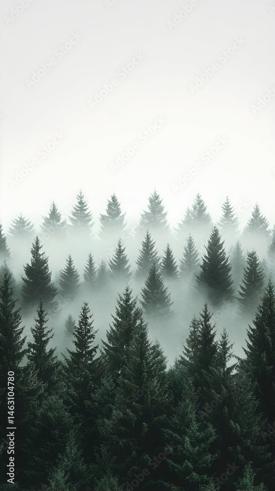 Fototapeta premium Misty forest scene