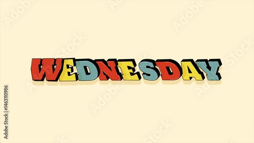 Cartoon Animated WEDNESDAY Sign Looping Background