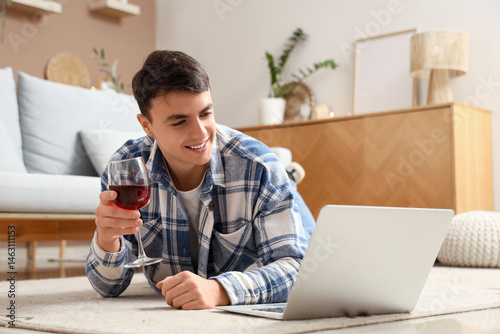 Young man having online dat...