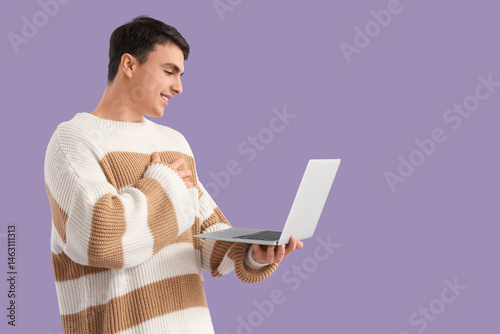 Young man having online dat...