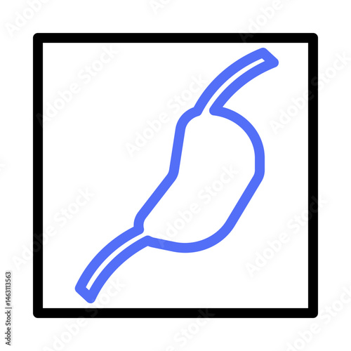 Stylized anatomical stomach illustration within a square minimalist depiction
