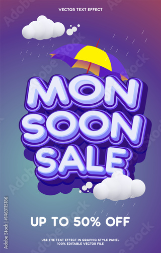 Poster sale banner template for monsoon season
