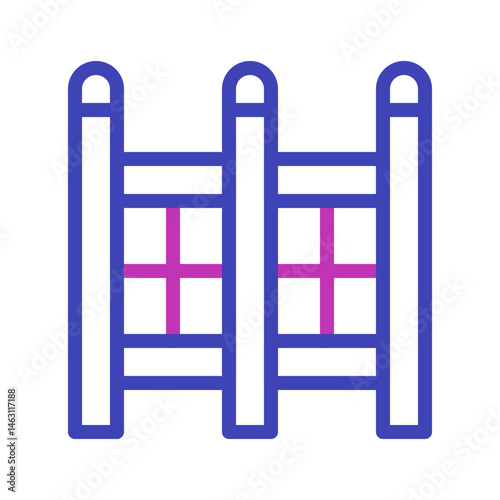 Abstract depiction of a stylized gateway or partition with minimalist design