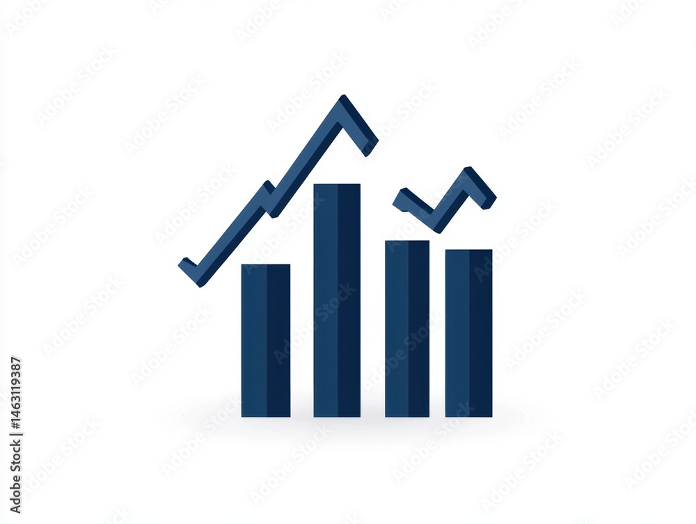 Chart showing rising and falling trends Chart showing rising and falling trends