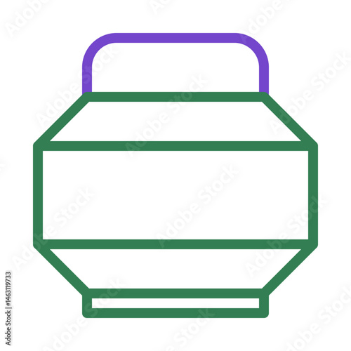 Geometric outline drawing of a stylized pot with simple flat vector design